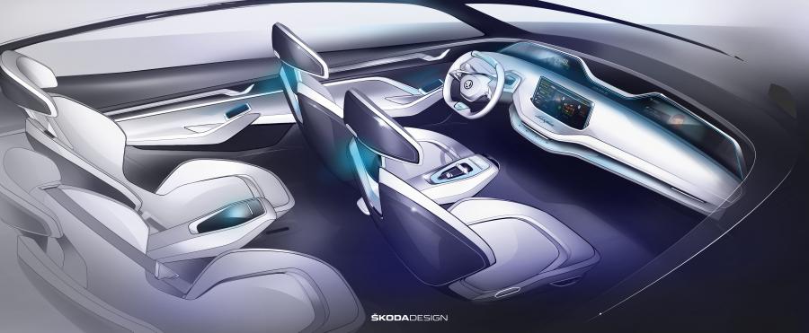 Интерьер Skoda VisionE Concept 2017 года  (фото 18 из 41)